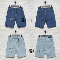 ราคา กางเกงยีนส์ขาสั้น แต่งขาดข้างเดียว มีห่วง Size 28 (1129331484)