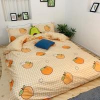ราคา ชุดเครื่องนอนผ้าฝ้ายโพลีสีส้มพีช (45310641997)