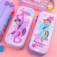 ราคา พร้อมส่งกล่องดินสอ 2 ชั้น กล่องดินสอใส่อุปกรณ์การเรียน ลาย My Little Pony น่ารัก จุของได้เยอะ (28069341673)