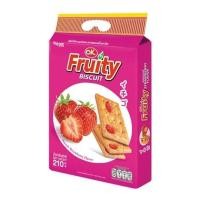 ราคา OK Fruity Biscuit strawberry flavor โอเค ฟรุ๊ตตี้ บิสกิต รสสตรอว์เบอร์รี่ 210 กรัม (9132489903)