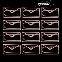 ราคา SKANDI 12 ชิ้นซองรูปร่างคลิปหนีบกระดาษ, โลหะ Rose Gold บุ๊คมาร์คคลิป, บุ๊คมาร์คน่ารัก 3421 มิลลิเมตรเอกสารจัดระเบียบคลิปของใช้ส่วนตัว (55360372284)