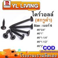 ราคา สกรูเกลียวปล่อย แบ่งขาย50/100ตัว หัวแบนแฉก เตเปอร์ น็อตดำDWน็อตตะปูเกลียวดำ ยิปซั่ม ยิงฝ้า (57151016516)