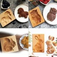 ราคา [LightHive] แม่พิมพ์คุกกี้ไม้ 1 ชิ้น, รูปแบบสัตว์ 3D แกะสลักนูนเครื่องตัดบิสกิต Moulds เม่นม้านกฮูกกระรอกกระต่าย (TH) (46957110738)