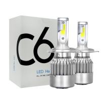 ราคา ไฟหน้ารถยนต์ LED C6 H4 หลอดไฟรถยนต์ ไฟหน้า ไฟหน้ารถLED C6 ขั้ว H4 สว่าง3600lm ของแท้ ส่งจากกรุงเทพ (6630580781)