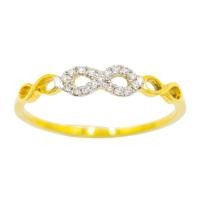 ราคา แหวนอินฟินิตี้ infinity เล็กๆ แหวนเพชร แหวนทองเพชรแท้ ทองแท้ 37.5% (9K) ME611 (24457398852)