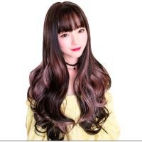 ราคา วิกผมยาวผู้หญิงหน้าม้า ดัดลอนอ่อนๆ ไหมญี่ปุ่น แถมเนตคลุมผม (22976644990)