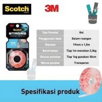 ราคา 3M Scotch Clear Double Tape Mounting 19mmx1.5m Load Resistance 3.3kg Transparent Original (56305377661)
