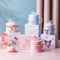ราคา Hello Kitty แก้วเซรามิค Kitty Melody Mug พร้อมฝาปิด Kuromi Cinnamoroll Mug พร้อมฝาปิด 400ml (27629801463)