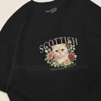 ราคา เสื้อยืดโอเวอร์ไซส์ ลายแมว Mini Scottish สก็อตติช [Oversize Cotton 100% by Oversized Club] (51558033138)