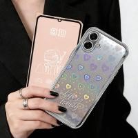 ราคา LAYAR [2in1] Softcase Casing for Samsung A07 Heart Pattern Silver Chrome Electroplated + Anti-Scratch Ceramic Film Full Screen (44280212203)
