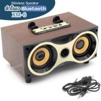 ราคา ลำโพงบลูทูธ XM-6 ลายไม้ XM6 Bluetooth ทรงคลาสิค วางมือถือได้ มีแบตเตอรี่ในตัว เสียงดี เบสแน่น พร้อมส่ง (24508706128)