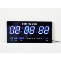 ราคา นาฬิกาแขวนผนังระบบ LED (Blue LED Calendar Wall Clock JH4622B) (44656129257)