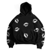 ราคา KATUN OVERSIZE KISS LIPPEN สีดํา UNISEX BOXY HOODIE THICK FLEECE COTTON DURABLE SCREEN PRINTING SIZES ML XL XXL (52305701018)