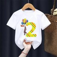 ราคา เสื้อยืดพิมพ์ลายสุขสันต์วันเกิด 2/3 ปี สำหรับเด็กหญิง/เด็กชาย เสื้อผ้าเด็กน่ารักลายลิงถือลูกโป่ง (50657686906)