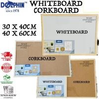 ราคา กระดานขาว DOLPHIN / กระดานไม้ก๊อก / กระดานไม้ก๊อก + กระดานขาว [ 30X40CM/40X60CM ] (43130364692)