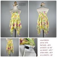 ราคา FUNSHE เดรสเกาะอกลายดอก ปลายไม่เท่ากัน เดรสทะเลงานญี่ปุ่นมือสอง (23341575283)