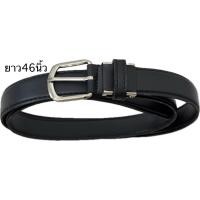ราคา T36 เข็มขัดหนังเทียมสีดำหัวเข็มขัดโลหะสีเงิน คลาสสิค วินเทจ มือสอง ขายตามสภาพ (44807022579)
