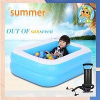 ราคา 110 x 88x 33ซม สระเป่าลม สระว่ายน้ำเป่าลม สระว่ายน้ำเด็ก สระน้ำครอบครัว Family Pool สระน้ำเป่าลมทรงสี่เหลี่ยม+ะที่สูบลม (9502089057)