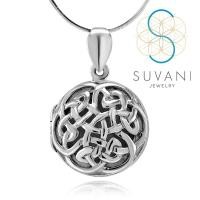 ราคา SUVANI เงินแท้ 92.5% ล็อกเก็ตทรงกลม ใส่รูปได้ ลายเซลติก ล็อกเก็ตพร้อมสร้อยคอ เครื่องประดับเงินแท้ (526130319)