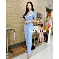 ราคา ส่งฟรี จั๊มสูทขายาวปักเชอรี่ งานป้ายห้อย TARM HA (4641596362)