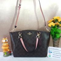 ราคา COACH F28989 SMALL KELSEY SATCHEL IN SIGNATURE CANVAS COLOR : IMITATION GOLD/BROWN/OXBLOOD (1247470430)