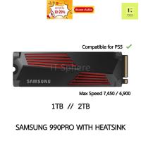 ราคา SSD M.2 Samsung 990PRO WITH HEATSINK 1TB 2TB GEN4 NVMe (SSD M.2 SAMSUNG 990 PRO M.2 PCIe มี heatsink compatible for PS5 (22078412499)