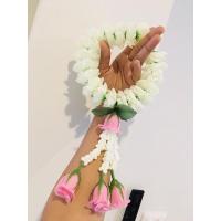 ราคา พวงมาลัยดอกมะลิวันแม่ พวงใหญ่ พวงมาลัยวันแม่ดอกมะลิชายกุหลายสวยมาก (8563459367)