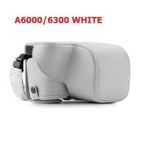 ราคา กระเป๋าหนัง pu ฝากระเป๋ากล้อง+สายคล้องสำหรับ Sony Alpha A6000 ,A6300 Nex6 16 แบบ 50มมเลนส์ สีขาว (26812027734)