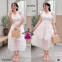 ราคา ️เดรสเที่ยว ไปงานบุญ เดรสยาว ลูกไม้แขนกุด ไหล่ระบาย มีซับ มีซิปหลัง งานใส่เที่ยว ใส่ทำบุญ (48810457105)