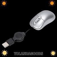 ราคา YOLANDAGOODS1 เมาส์แบบมีสาย, 1200 DPI 3 วิธีล้อ USB Mouse, Tiny Retractable Cable Mini Size Compact Design Optical Mouse Office Travel (45359651469)