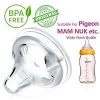 ราคา จุกนม ทรงพีเจ้น คอกว้าง/คอแคบ จุกนมซิลิโคนปลอดสาร BPA ทนความร้อน100องศา (7455440176)