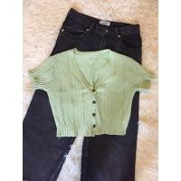 ราคา เสื้อครอปไหมพรมสีเขียว (8210955077)
