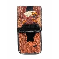 ราคา Chinatown Leather กระเป๋าหนังวัวแท้ลายหนังวัวแท้ ตอกลาย นกเหยี่ยว ร้อยเข็มขัดฝาตั้งใส่มือถือ ไอโฟนโปรแมค (18605231365)