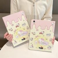 ราคา เคส iPad Air6 Gen10 Hello Kitty นมน่ารัก TPU ใส่ปากกาได้ Gen9 iPad mini7 Air5 10.9 Gen11 Air7 11inch (28489290110)
