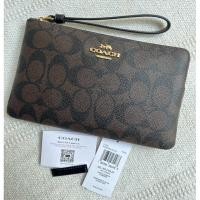 ราคา NewCOACH Large Corner Zip Wristlet In Signature Canvas แท้1ซิปL (28575515105)