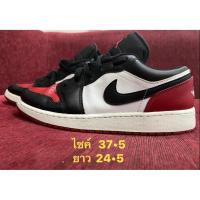 ราคา Nike Air Jordan 1 Low รุ่น Bred Toe สีดำ-แดง(แบรนแท้ มือสอง) (50656295486)