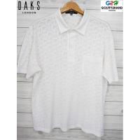 ราคา DAKS LONDON แท้ เสื้อโปโลแขนสั้นสีขาวลายโลโก้ (2607167196)