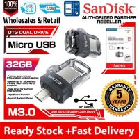 ราคา ♥มีสินค้า + ของแถม + COD♥SanDisk OTG 3.0 64GB 32GB 16GB Micro USB OTG Dual Flash Drive SDDD3 x8a6 (9151049143)