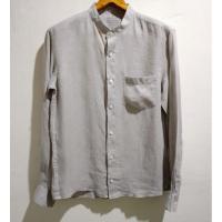 ราคา เสื้อเชิ้ตคอจีน ผู้ชาย ผ้าลินิน มือ2 MUJI (25064107937)