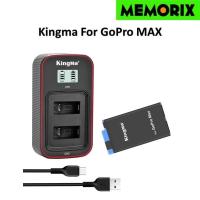 ราคา KingMa For Gopro Max (1400mAh) Battery Rechargable Li-ion / LCD Dual / Triple USB Charger for Gopro Max (20980289150)