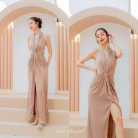 ราคา เดรสยาวราตรี งานแต่ง ออกงาน สีครีมทอง (25751280226)