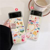 ราคา Samsung Galaxy Z Flip7 FE 6 5 4 3 5G Case Labels Rainbow Christmas Bear Nice Style PC Clear Hard Casing กันกระแทก Creative Cover (15641673159)