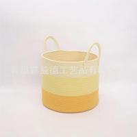 ราคา การประมวลผลที่กําหนดเองเชือกฝ้ายขนาดใหญ่ ทางผ่าน สีสามชิ้นสีเหลืองเสื้อผ้าสกปรกตะกร้าด้ายฝ้ายทอตะกร้าเก็บ ของ (54158902335)