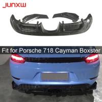 ราคา Carbon Fiber Rear Lip Diffuser Spoiler Splitters fit for Porsche 718 Cayman Boxster Base S Coupe 20 (49102483930)
