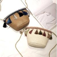 ราคา กระเป๋าสานแต่งพู่ Cute straw bag (1416399473)