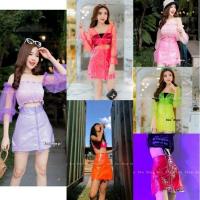 ราคา กระโปรงเคลือบพลาสติกสีนีออน ใส่เล่นสงกรานต์ไม่เปียก (8621945673)