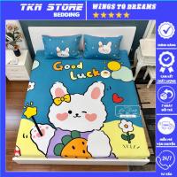 ราคา ผ้าปูที่นอนและปลอกหมอนผ้าฝ้ายยืดหยุ่นเย็น 100% ปลอกหมอนผ้าฝ้ายหนาเย็นพร้อมที่นอนทุกขนาด 1ม2, 1ม5, 1ม6, 1ม8, 2ม ราคาถูก (55806233483)