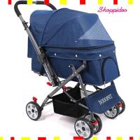 ราคา <SPD> DODOPET รถเข็นสุนัข รถเข็นหมา แบรนด์ คันใหญ่รุ่นจุ 25กก สีกรมท่า (7656663162)