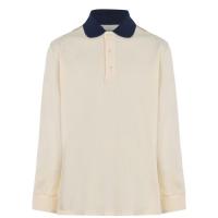 ราคา Gucci Ivory Tape Logo Polo Shirt แขนยาว (10757711694)