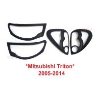 ราคา ชุด ครอบไฟหน้า ครอบไฟท้าย MITSUBISHI TRITON 2005-2014 รุ่นเก่า มิตซูบิชิ ไทรทัน ฝาครอบท้าย ไฟท้าย ไตรตั้น สีดำด้าน ไฟ (15233380109)